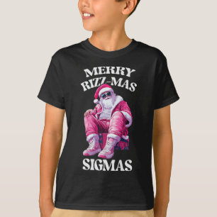 Camiseta Feliz Rizzmas Sigmas Papais noeis Rizzler Jovens C