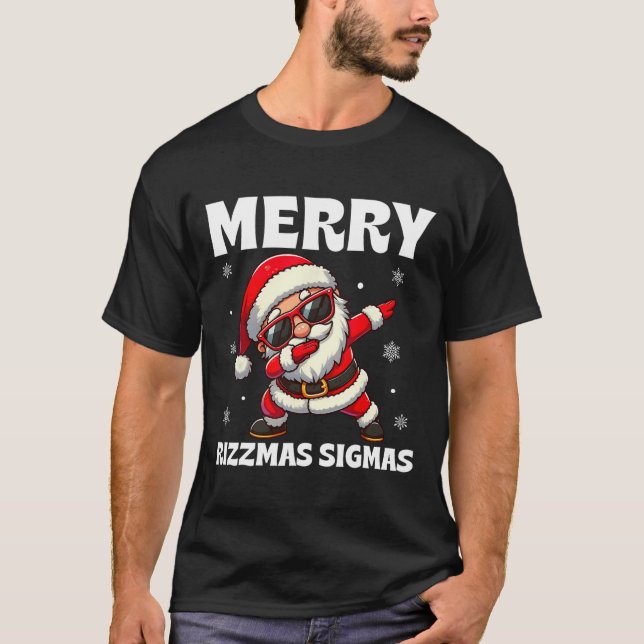 Camiseta Feliz Rizzmas Sigmas Skibidi Rizzmas Natal Riz (Frente)