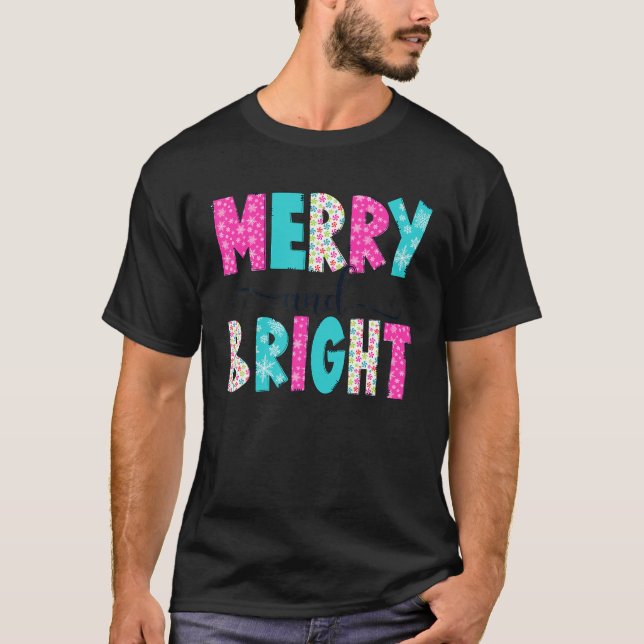 Camiseta Feliz Rosa E Família Bonita De Natal Xmas H (Frente)