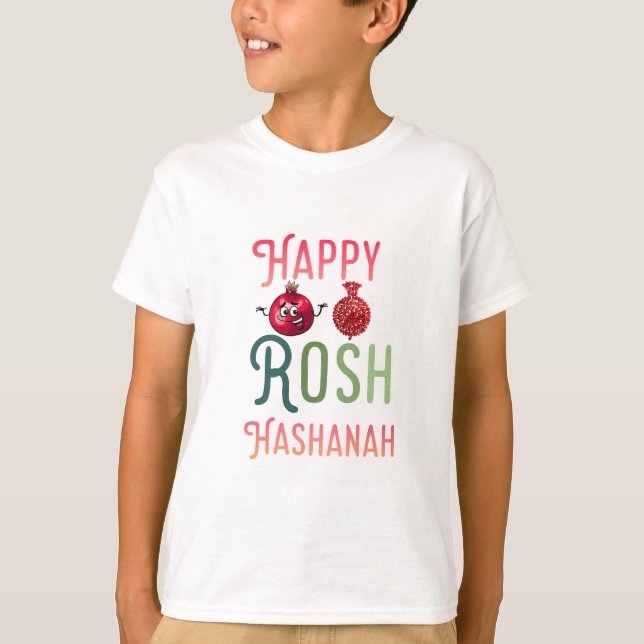Camiseta Feliz Rosh Hashanah Shhangay Judeus Feriam Novo Ju (Frente)