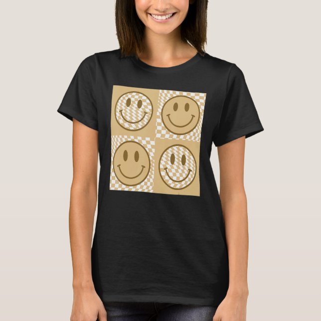 Camiseta Feliz rosto com padrão marcado Smile Face Meme (Frente)