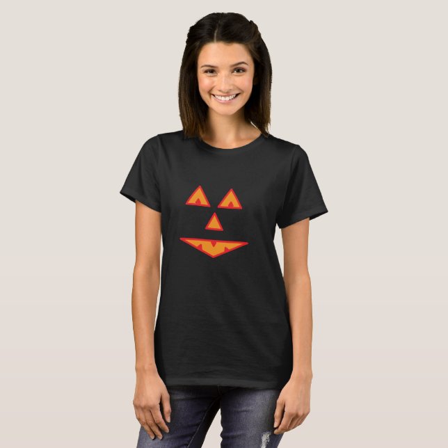 Camiseta Feliz Rosto de Abóbora (Frente Completa)