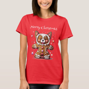 Camiseta Feliz Rouco de pão de Natal