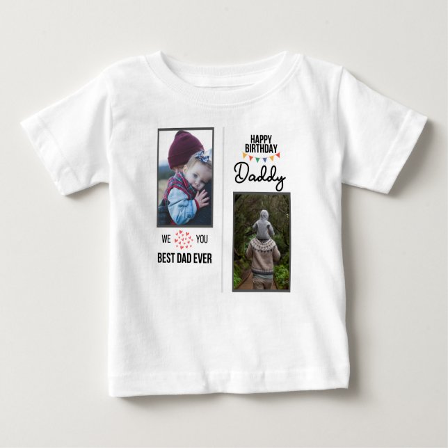 CAMISETA FELIZ ROUPAS PERSONALIZADAS DE PAI DE ANIVERSÁRIO (Frente)