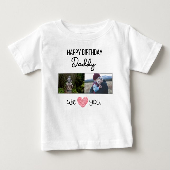 CAMISETA FELIZ ROUPAS PERSONALIZADAS DE PAI DE ANIVERSÁRIO (Frente)