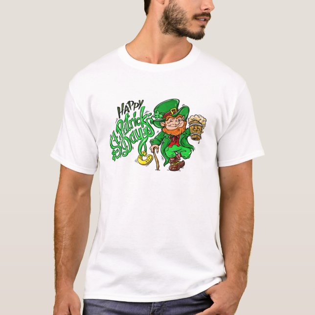 Camiseta Feliz Rua. A Cerveja Do Dia De Patrick Horsfere (Frente)