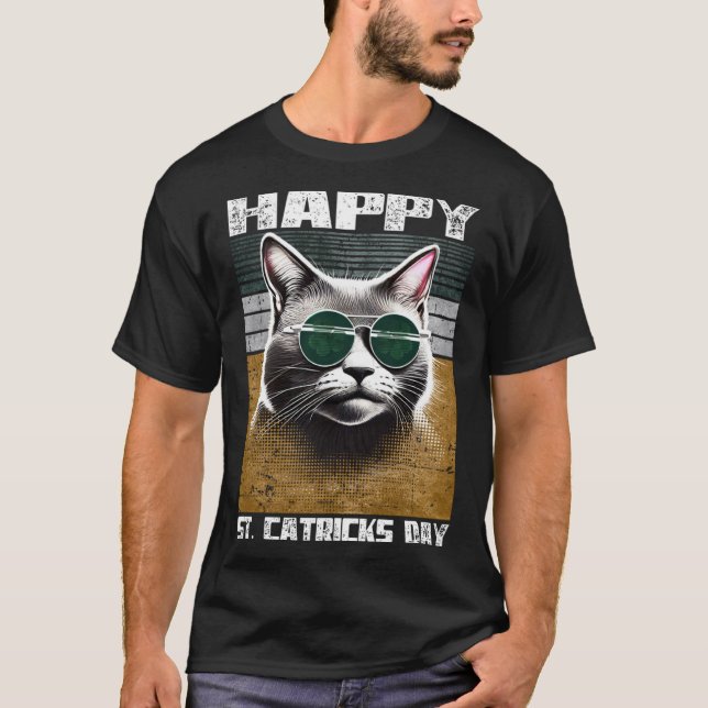 Camiseta Feliz Rua. Carricas Cinzas do Dia Gatos Óculos de  (Frente)