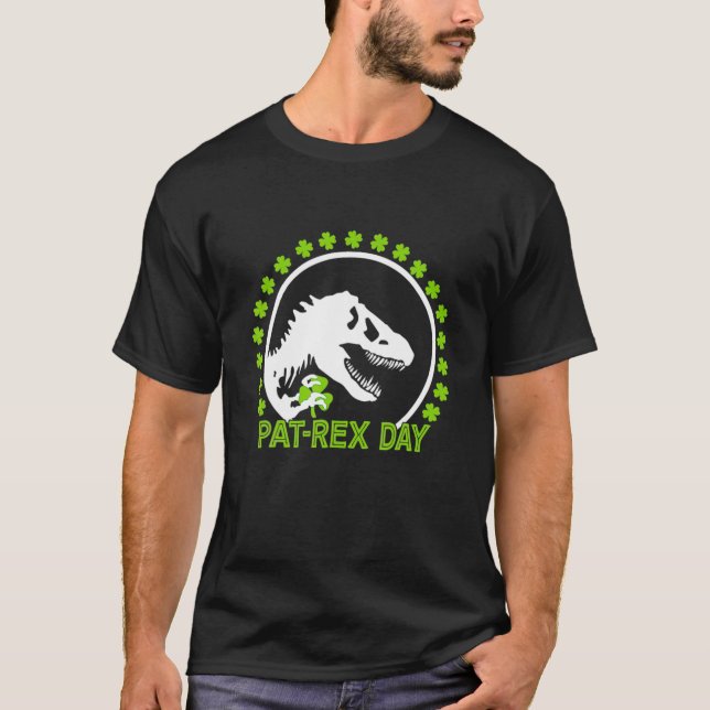 Camiseta Feliz Rua da Rua Rex Day Patrick Patrex Dinosaur (Frente)