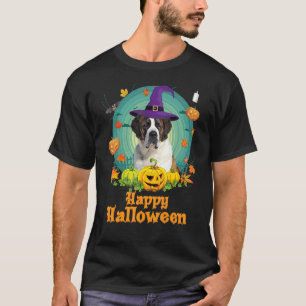 Camiseta Feliz Rua de Halloween Bernard Dog Pumpkin Witch G
