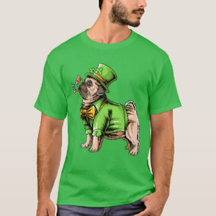 Camiseta Feliz Rua, Dia de Patrick   Leprechaun Pug
