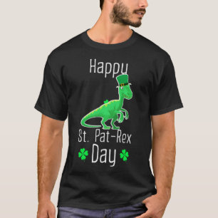Camiseta Feliz Rua, Dia de São Patrício Rex Day Cute Dino D