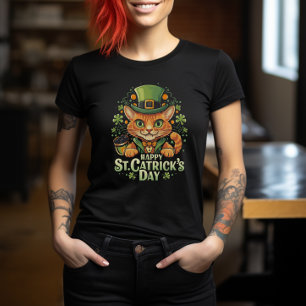 Camiseta "Feliz Rua. Dia do Carro" Cat Leprechaun