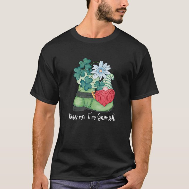 Camiseta Feliz Rua. Dia Patricks Gnomo Leprechaun Para Mulh (Frente)