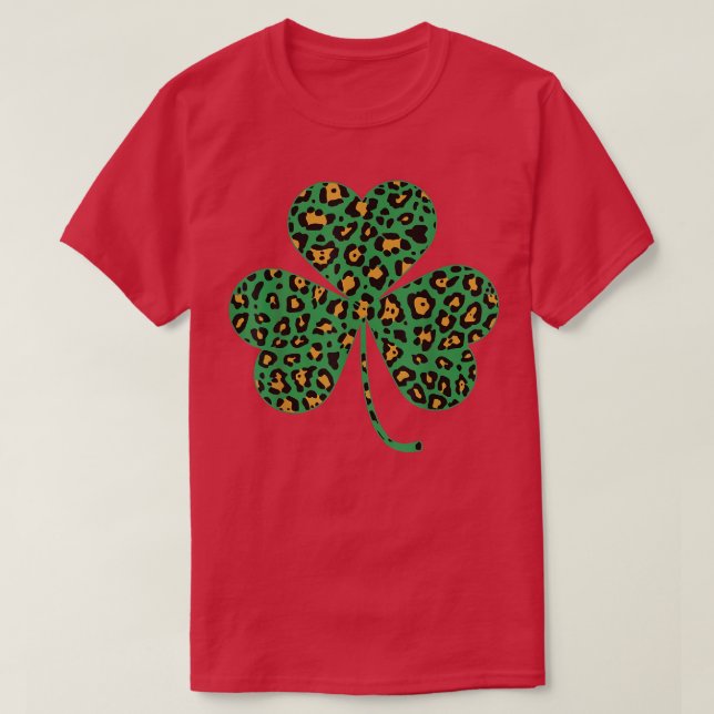 Camiseta Feliz Rua irlandesa Shamrock Lepard Funny (Frente do Design)