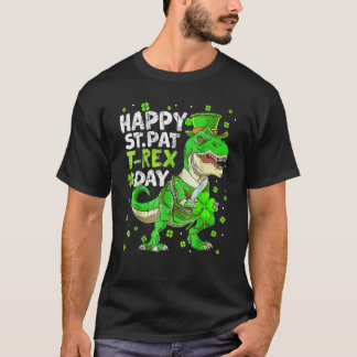 Camiseta Feliz Rua no Dia de Trex Dinossauro Dia de São Pat