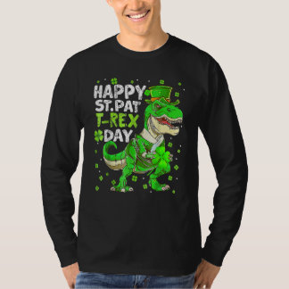 Camiseta Feliz Rua no Dia de Trex Dinossauro Dia de São Pat
