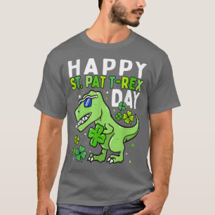 Camiseta Feliz Rua no Dia de Trex Dinossauro Dia de São Pat