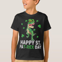 Camiseta Feliz Rua no Dia do Trex Dinossaur Toddler St Patr
