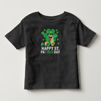 Camiseta Feliz Rua no Dia do Trex Dinossaur Toddler St Patr