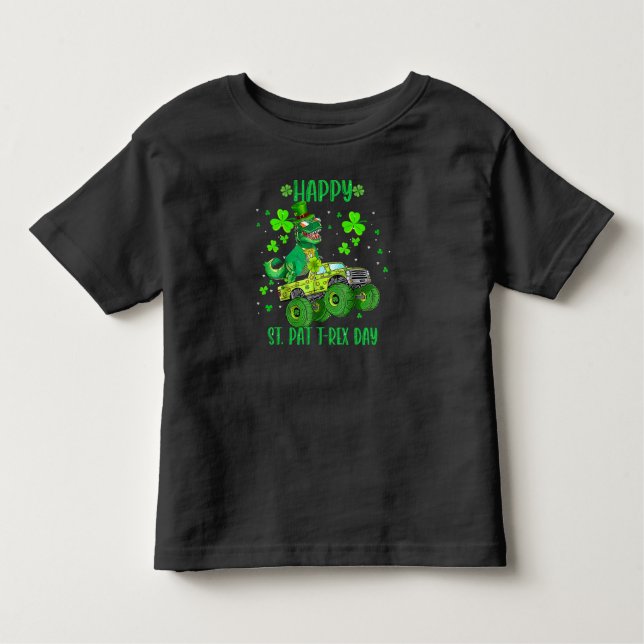 Camiseta Feliz Rua no Dia do Trex Dinossaur Toddler St Patr (Frente)