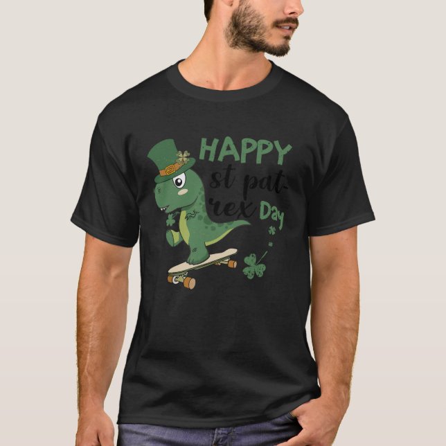 Camiseta Feliz Rua no Rex Day St Patricks Dinosaur Toddler (Frente)