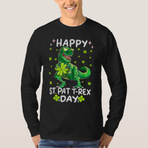 Camiseta Feliz Rua no Rex Dinossaur Saint Patrick, Dia de S