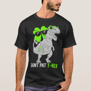 Camiseta Feliz Rua no T Rex Saint Patrick Dinosaur Bo