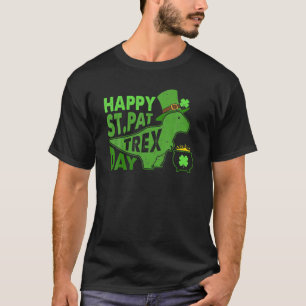 Camiseta Feliz Rua no T Rex Saint Patrick Dinosaur Bo