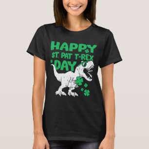 Camiseta Feliz Rua no T-Rex Saint Patrick Dinosaur Bo