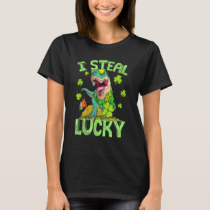 Camiseta Feliz Rua no T Rex Saint Patrick Dinosaur Bo