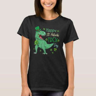 Camiseta Feliz Rua no T-Rex Saint Patrick Dinosaur Bo