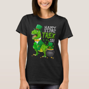 Camiseta Feliz Rua no T-Rex Saint Patrick Dinosaur Bo