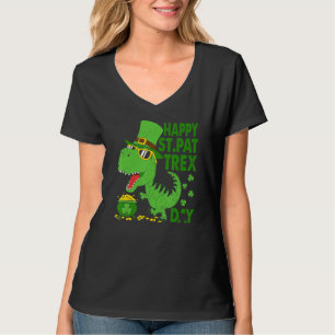 Camiseta Feliz Rua no T Rex Saint Patrick Dinosaur Bo