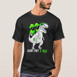 Camiseta Feliz Rua no T Rex Saint Patrick Dinosaur Bo