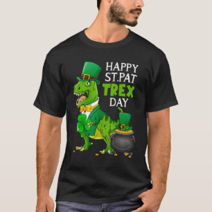 Camiseta Feliz Rua no T-Rex Saint Patrick Dinosaur Bo