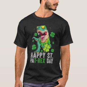 Camiseta Feliz Rua no T Rex Saint Patrick Dinosaur Bo