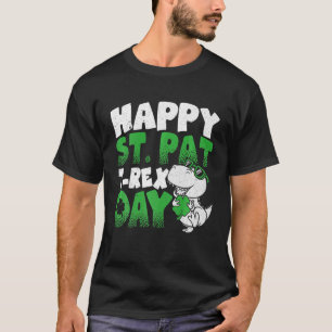 Camiseta Feliz Rua no Trex Day Engraçado Dino T Rex St Patr