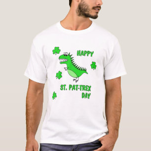 Camiseta Feliz Rua no Trex Saint Patrick Dinosaur Kid
