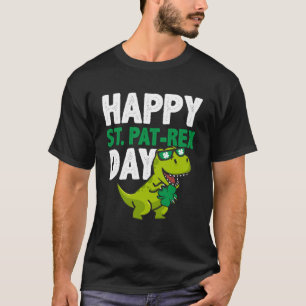 Camiseta Feliz Rua Pão Rex Dia de São Patrício Dinossaur Lu