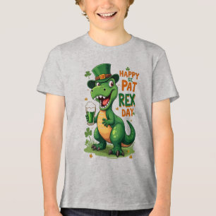 Camiseta Feliz Rua. Pat-Rex Day - Rua Engraçada. T-Rex de P
