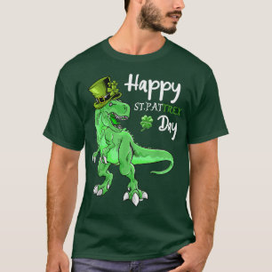 Camiseta Feliz Rua Pat T Re Day Dia de São Patrício Dinossa