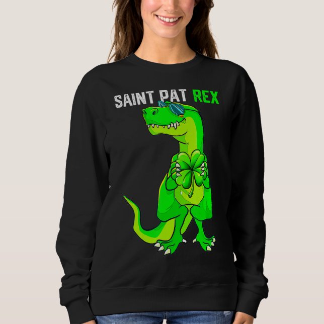 Camiseta Feliz Rua Pat T Rex Saint Patrick's Dinos Engraçad (Frente)