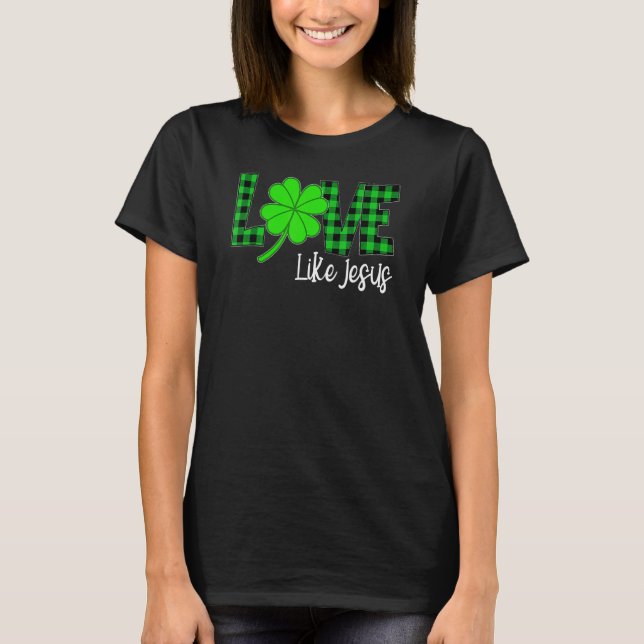 Camiseta Feliz Rua Patrick Day Engraçado Amando Jesus Leop  (Frente)