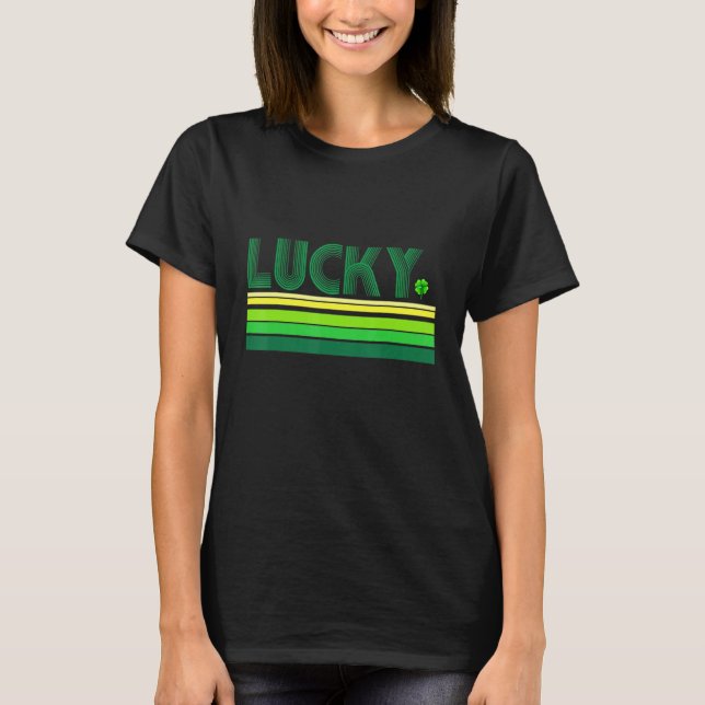 Camiseta Feliz Rua Patrick Day Retro Lucky Shamrock (Frente)