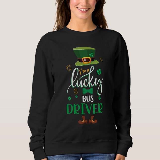 Camiseta Feliz Rua Patrick S Day Leprechaun Eu Sou Um Ônibu (Frente)