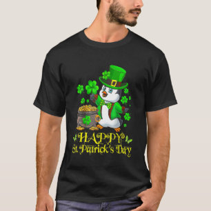 Camiseta Feliz Rua Patrick S Day Penguin Engraçado Irlandês