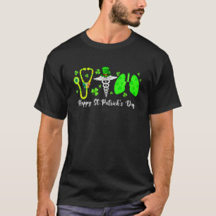 Camiseta Feliz Rua Patrick S Day Pulga Enfermeira Respirató