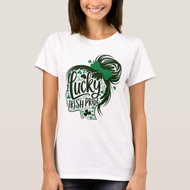 Camiseta Feliz Rua. Patricks Day Shamrock Irish Santo Patri (Frente)