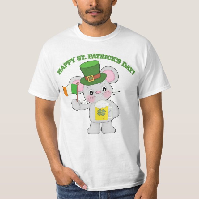 Camiseta Feliz Rua. Rato Irlandês do Dia de Patrick (Frente)