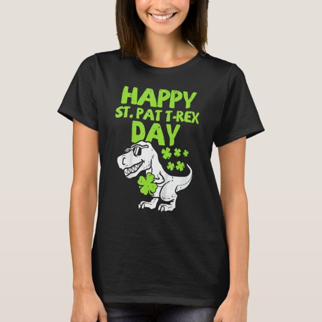 Camiseta Feliz Rua, Rex Dinosaur Saint Patrick S Day (Frente)